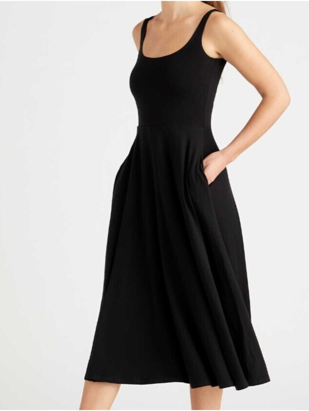 QUINCE black tencel jersey midi dress sz XS